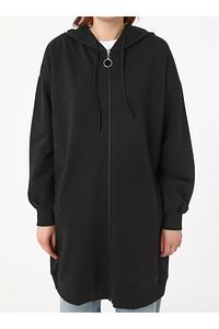 Fermuarlı Kapüşonlu Sweatshirt - Siyah - Benin ürün fotoğrafı