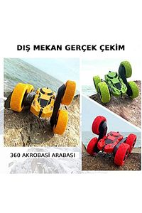Uzaktan Kumandalı 360° Akrobasi Arabası- Şarjlı, Çift Taraflı, Hızlı Ve Led Işıklı Stunt Rc Araba ürün fotoğrafı