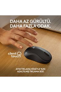 M240 Sessiz Kompakt Kablosuz Bluetooth Mouse - Siyah ürün fotoğrafı