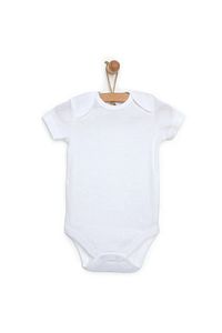 HelloBaby Bebek Basic Ribana Zarf Yaka 5li Kısa Kol Body - Beyaz ürün fotoğrafı