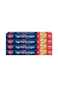 Kesilmiş Yağlı Pişirme Kağıdı 16 Yaprak 4lü Kutu Set ürün fotoğrafı