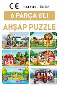 Baby Puzzle 6 Parça 6 Adet Puzzle Seti-3 ürün fotoğrafı