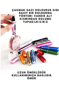 Parfüm Şişesi Çanta Içi Mini Doldurulabilir Seyahat Cep Yedek Parfüm Şişesi 5 ml Pembe ürün fotoğrafı