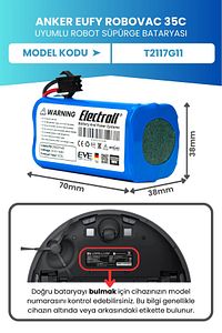 Eufy Robovac 35c Uyumlu Batarya (ORJİNAL KAPASİTE) 2600mah Pil Robot Süpürge Batarya Değişimi ürün fotoğrafı