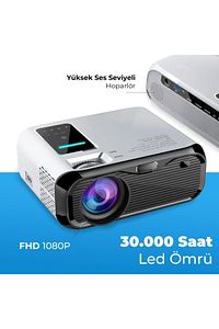 E500s Görüntü Aktarımlı 1080p Ultra Hd Hdmı 150 Inch Wifi 500 Ans Hoparlörlü Projeksiyon Cihazı ürün fotoğrafı