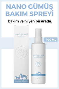 Pet Hijyen Bakım Spreyi 100 ml Nano Gümüş Evcil Hayvan Kedi Köpek Temizleme Pati Tüy Kulak Ağız Göz ürün fotoğrafı