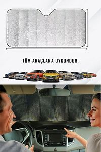 140 X 70 Cm Araba Ön Cam Güneşlik Cam Güneşliği Otomobil Güneşlikleri Araç Gölgelik Oto Içi Vantuzlu ürün fotoğrafı