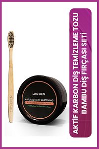 Aktif Karbon Diş Temizleme Tozu 50 gr + Bambu Diş Fırçası Set ürün fotoğrafı