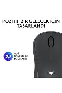 M240 Sessiz Kompakt Kablosuz Bluetooth Mouse - Siyah ürün fotoğrafı
