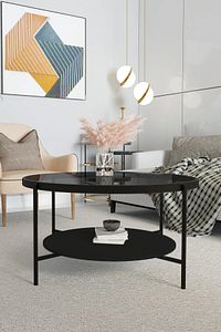 Oslo Orta Sehpa - Füme Cam / Siyah Mdf ürün fotoğrafı