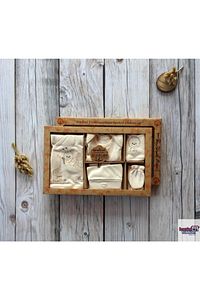 Organik Bebek 8 Parça Hastane Çıkış Seti Unisex Sütlü Kahve ipeksi baby ürün fotoğrafı