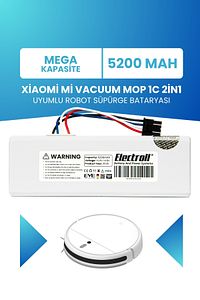 Xiaomi Mi Vacuum Mop 1c 2in1 Uyumlu Batarya (MEGA KAPASİTE) 5200mah Robot Süpürge Pil Stytj01zhm ürün fotoğrafı