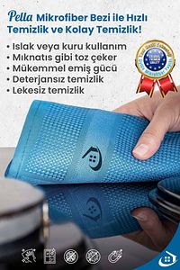 İthal 3'lü Mikrofiber Temizlik Bezi, Cam, Araba, Mutfak, Fiber Bez (40 X 60 CM) ürün fotoğrafı