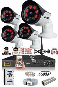 4 Kameralı Set - 5MP Sony Lensli Full Hd Gece Görüşlü Güvenlik Kamerası Sistemi - Cepten Izle ürün fotoğrafı