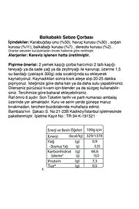 Balkabaklı Sebze Çorbası ( 125g) ürün fotoğrafı