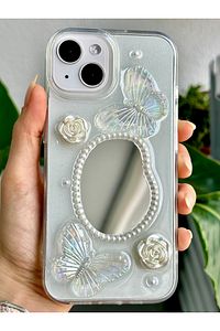 Iphone 13 - 14 - 15 Uyumlu Aynalı Kelebek Model Silikon Kılıf ürün fotoğrafı