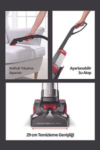 KCC-4371 PRO Koltuk Temizleme Başlıklı Dikey Süpürge Halı ve Koltuk Yıkama Leke Çıkartma Makinesi ürün fotoğrafı