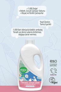 %100 Doğal Bebek Çamaşır Sabunu Kendinden Yumuşatıcılı Bitkisel Deterjan  1000 ml X 2 Adet ürün fotoğrafı