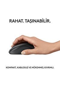 M240 Sessiz Kompakt Kablosuz Bluetooth Mouse - Siyah ürün fotoğrafı