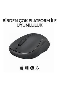 M240 Sessiz Kompakt Kablosuz Bluetooth Mouse - Siyah ürün fotoğrafı