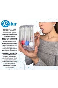 Triflo Solunum Egzersiz Cihazı 3 Top Üfleme Topu Nefes Egzersizi ürün fotoğrafı