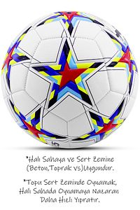 Orijinal Futbol Topu Şampiyonlar Ligi Pompalı Sert Zemin Halı Saha Futbol Topu No:5 Beyaz ürün fotoğrafı
