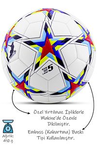 Orijinal Futbol Topu Şampiyonlar Ligi Pompalı Sert Zemin Halı Saha Futbol Topu No:5 Beyaz ürün fotoğrafı