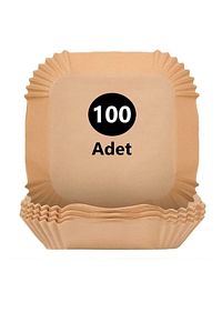 100 Adet Airfryer Pişirme Kağıdı Kare Tabak Model Yağlı Kağıt ürün fotoğrafı