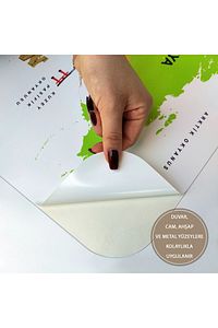 Türkçe Eğitici Ülke Ve Başkent Okyanus Detaylı Atlası Dekoratif Dünya Haritası Duvar Sticker-3865 ürün fotoğrafı
