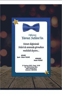 Mavi Papyon Sünnet Davetiyesi (50 Adet - ) Sünnet1 ürün fotoğrafı