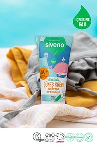 %100 Doğal Bebek Güneş Kremi Leke Karşıtı Antioksidan Nemlendirici Bitkisel UVA UVB SPF 50+ 50 ml ürün fotoğrafı