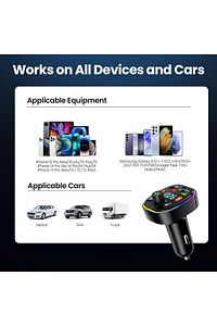 Bluetooth Araç Kiti Araç Fm Transmitter USB Type-C MP3 SD Kart Flash Için Uygun PD Çakmaklık Girişli ürün fotoğrafı