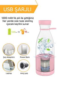 Şık Tasarımlı Şişe Shaker 420ml Pembe ürün fotoğrafı