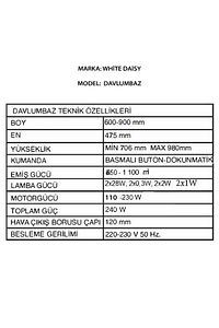 Whıte Daısy Mod F17 Siyah Davlumbaz ürün fotoğrafı