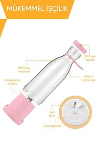 Şık Tasarımlı Şişe Shaker 420ml Pembe ürün fotoğrafı