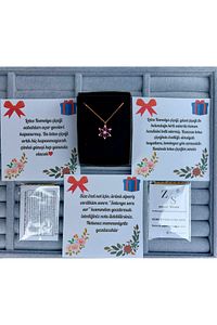 925 Ayar Gümüş Zincirli Ametist Taşlı Rose Kaplama Lotus Kamelya Çiçeği Kolye ürün fotoğrafı