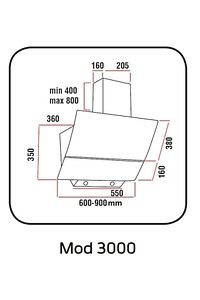 Mod 3000 Siyah Davlumbaz ürün fotoğrafı