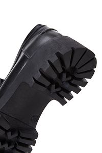Kadın Siyah Deri Maskülen Loafer 24WFD180118 ürün fotoğrafı