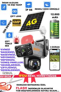 9 Cu Nesil Ve Yapay Zeka ,4g Solar Panelli,4g Güneş Enerjili,sim Kartlı Kamera ,6 Mp,güçlü Batarya ürün fotoğrafı