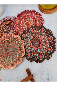 4 Adet Ahşap Otantik Çini Desenli Renkli Nihale15cm ürün fotoğrafı