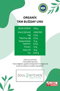 Organik Tam Buğday Unu 1000gr ürün fotoğrafı