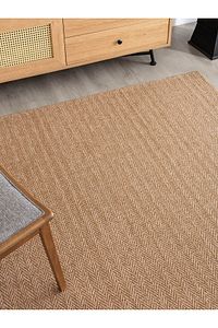 Srz-0503 Jüt Tabanlı Hasır Dokuma Örme Bohem Antialerjik Halı Kilim Balık Sırtı ürün fotoğrafı