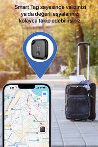 Airtag Akıllı Bluetooth Takip Cihazı Apple Find My App Ile Konum, Eşya Bulucu Siyah Tag X6602 ürün fotoğrafı
