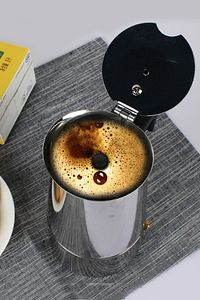 Çelik Ocak Üstü 4 Cup Fincan 200 ml Moka Pot Espresso Cin285-4 ürün fotoğrafı
