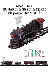 Buharlı Işıklı Ve Sesli Tren Seti 30 Parça Vagon Oyuncak ürün fotoğrafı