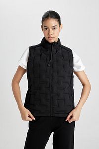 Fit Su Itici Rüzgar Geçirmez Slim Fit Dar Kesim Fermuarlı Şişme Sporcu Yelek B2069ax24sp ürün fotoğrafı