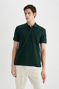 Regular Fit Kısa Kollu Basic Düz Pike Kumaş Polo Tişört C1293ax24sp ürün fotoğrafı