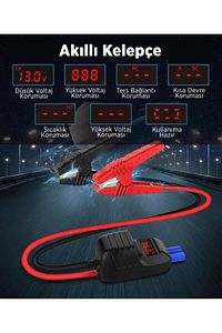 Jstar Mini 13000mah 1000a Jump Starter Taşınabilir Akü Takviye Cihazı Lcd Ekran(POWERBANK LED LAMBA) ürün fotoğrafı