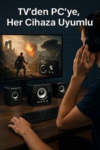 Bluetooth Hoparlör 3.5mm Jack Kablolu Bilgisayar Hoparlörü Müzik 2 1 Ses Sistemi Radyolu Usb Speaker ürün fotoğrafı