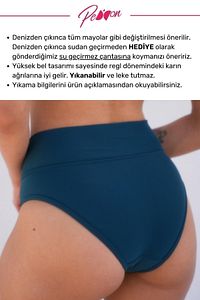 Regl Dönemine Özel Konforlu Pedkini Mayo Altı Süper Emici Yüksek Bel Bikini Altı Yeşil Regl Mayosu ürün fotoğrafı